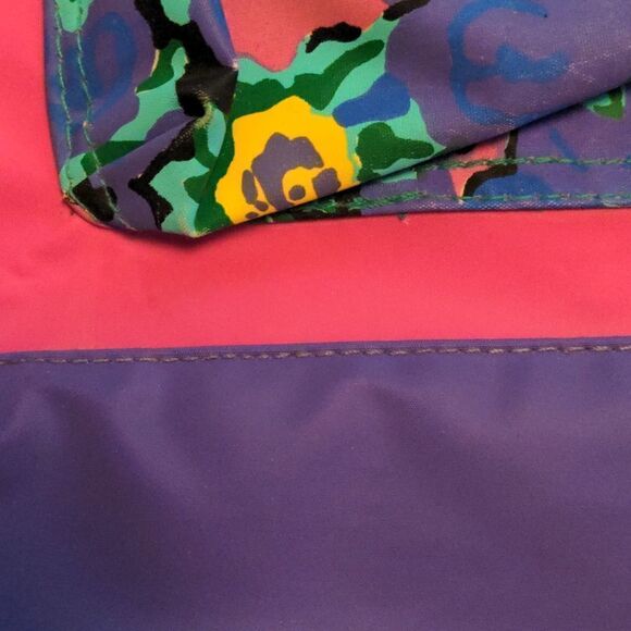 80s 90s Vintage neon multi color abstract large tote bag retro rare - Picture 8 of 8